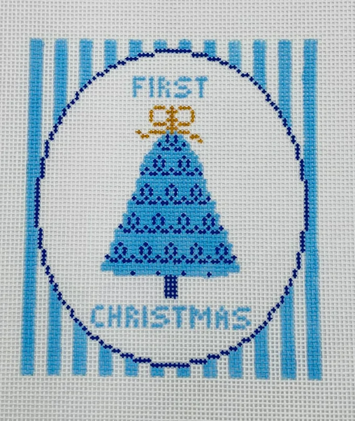 First Christmas Blue Bow Ornament