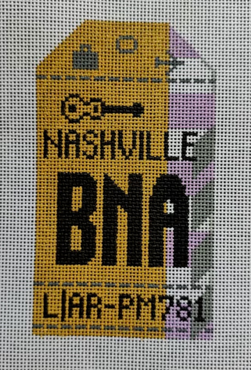 Nashville BNA Retro Luggage Tag