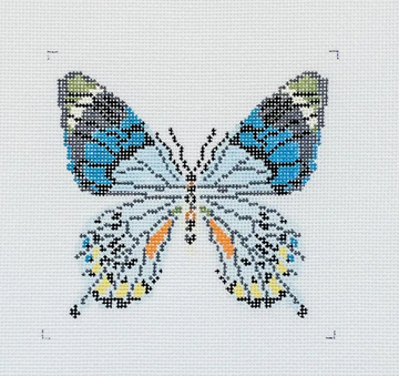 Blue Grey Butterfly Ornament