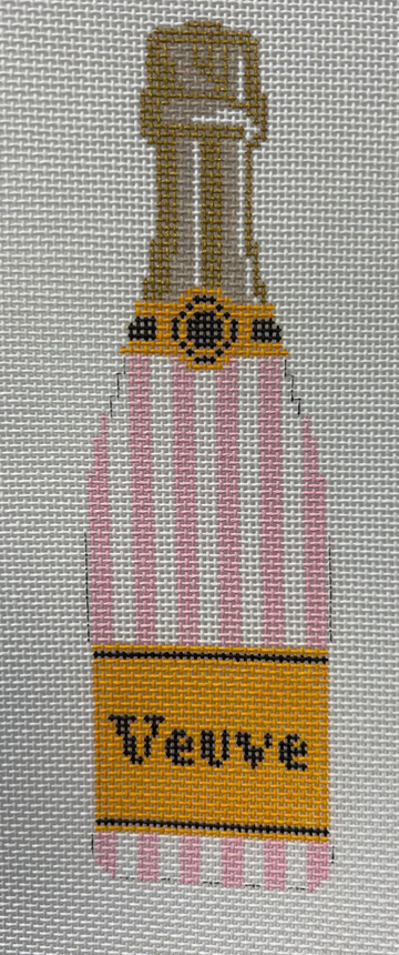 Champagne Bottle Pink Stripes