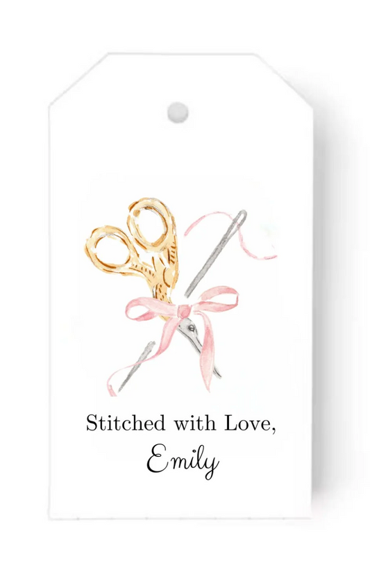 Gift Tags: Scissors & Bows Stitched with Love