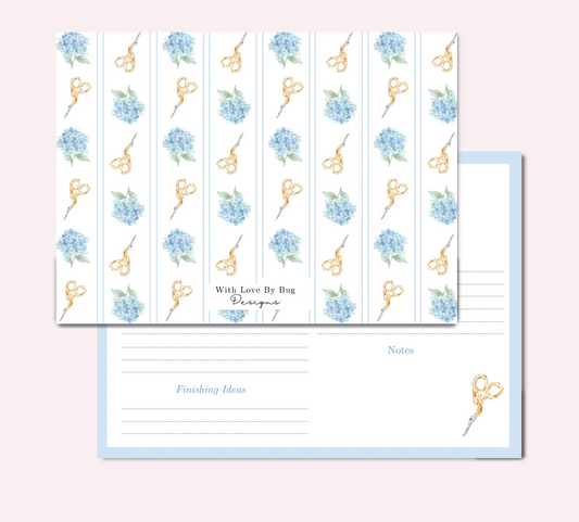Needlepoint Project Cards: Blue Hydrangeas