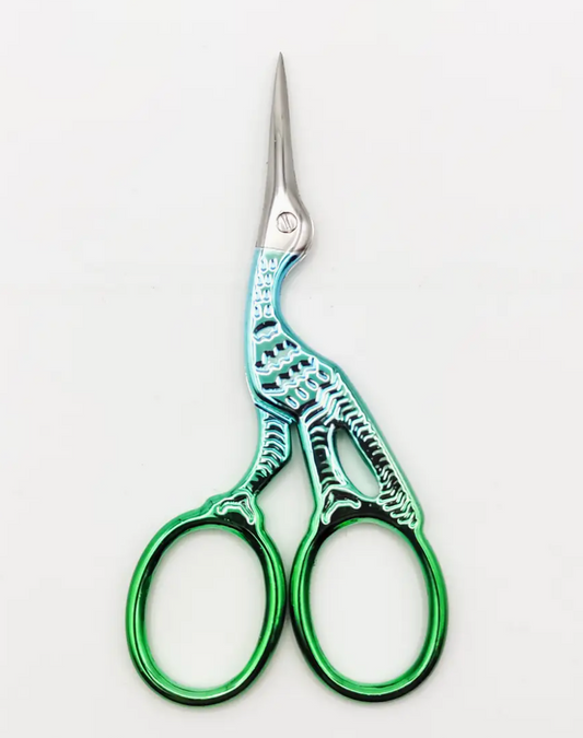 Stork Sharp Scissors (Bright Green Blue)