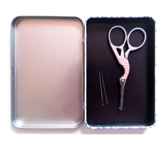 Printed Tin Box: Pink & Green Bow