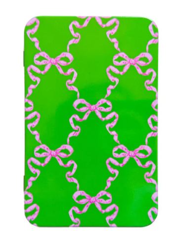 Printed Tin Box: Pink & Green Bow