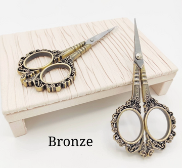 Floral Stainless Steel Scissors (Bronze)