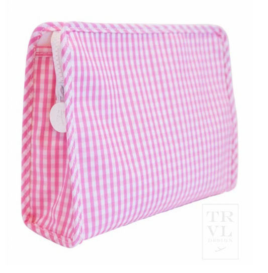 Roadie Large Zip Bag TRVL Pink Gingham
