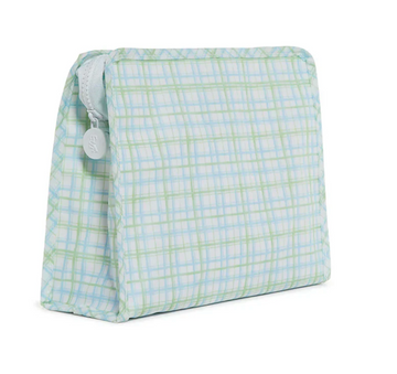 Roadie Large Zip Bag TRVL Plaid Green