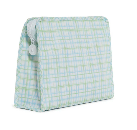 Roadie Large Zip Bag TRVL Plaid Green