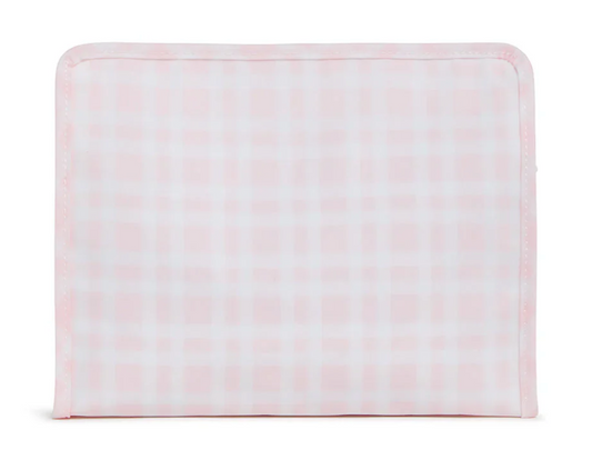 Roadie Large Zip Bag TRVL Plaid Pink