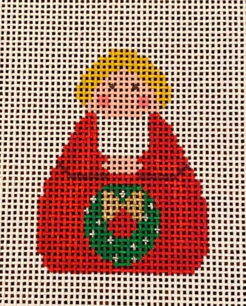 Red Angel with Green Wreath
