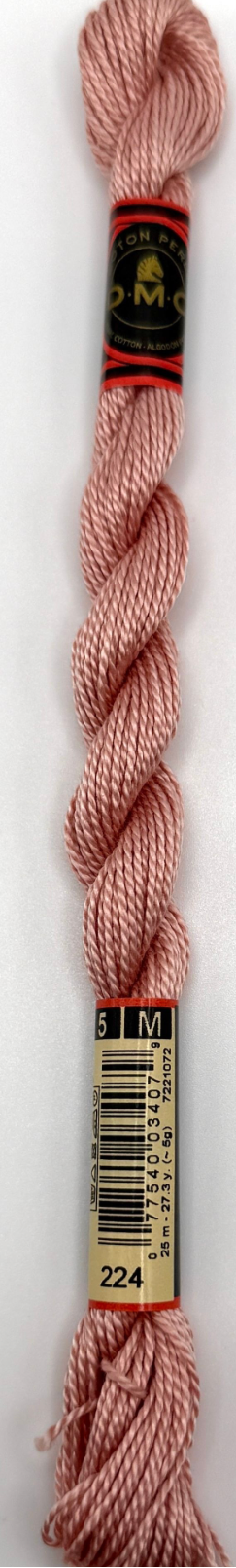 DMC 5 Perle Cotton #224 Shell Pink Very Light