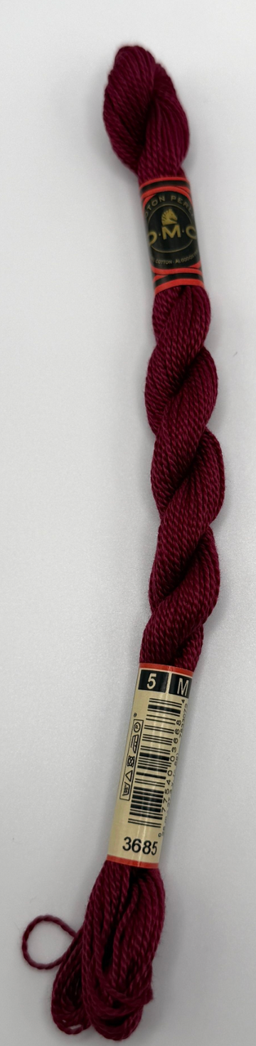 DMC 5 Perle Cotton #3685 Mauve Very Dark