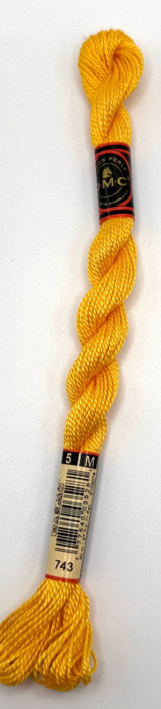 DMC 5 Perle Cotton #743 Yellow Medium
