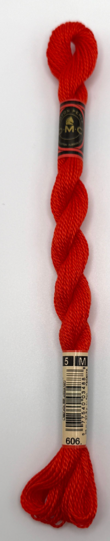 DMC 5 Perle Cotton #606 Orange-red Bright