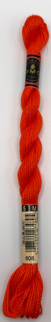 DMC 5 Perle Cotton #608 Orange Bright