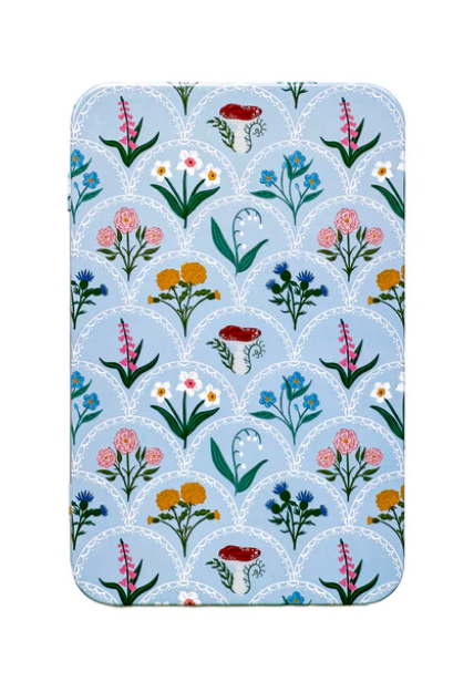 Printed Tin Box: Scallops and Florals