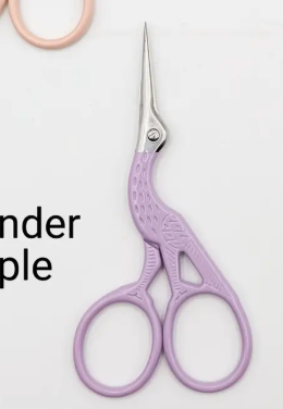 Colorful Stork Embroidery Scissors (Lavender)