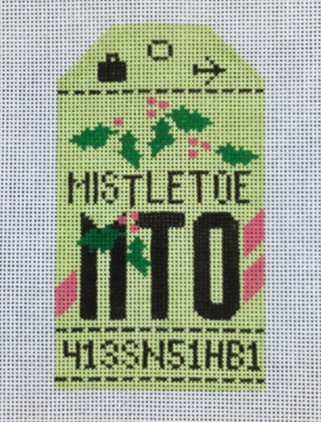 Mistletoe Retro Travel Tag