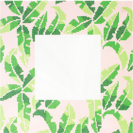 Pink Banana Palm Leaf Pillow