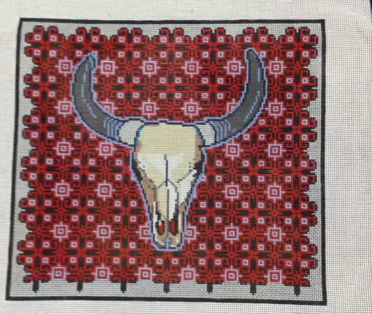 Red Longhorn Pillow