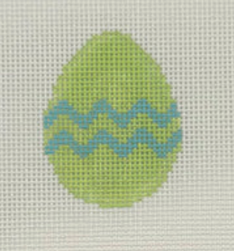 Egg Mini Green with Blue Squiggle