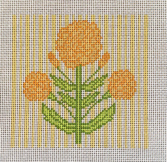 Yellow Block Print Flower