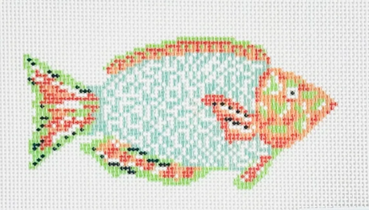 Green and Orange Parrotfish Printed
