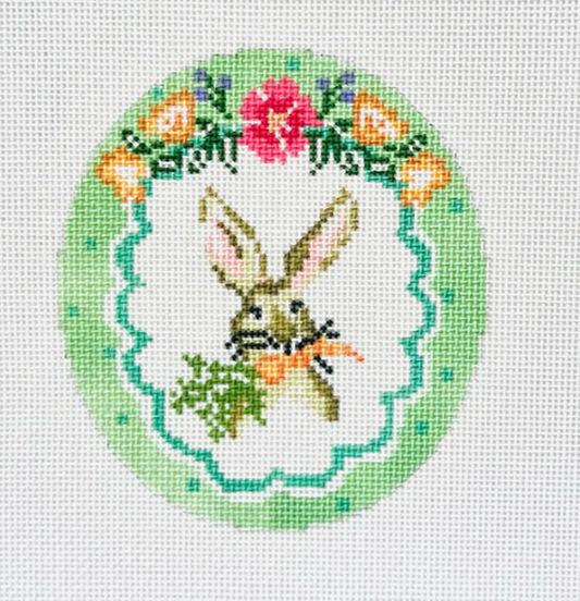 Polka Dot Easter Vignette Bunny Oval