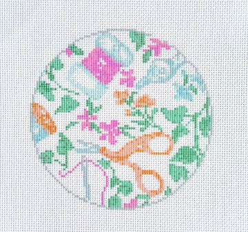 Needlepoint Print Round