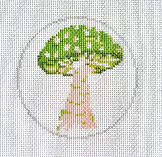 Green Mushroom Ornament Round