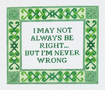 Green Heart Needlepoint: Never Wrong