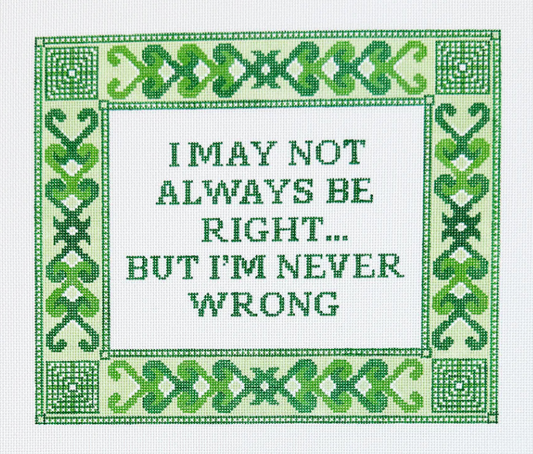 Green Heart Needlepoint: Never Wrong
