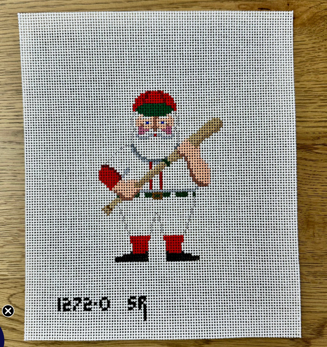 Baseball Santa – Canvas Queen Needlepoint