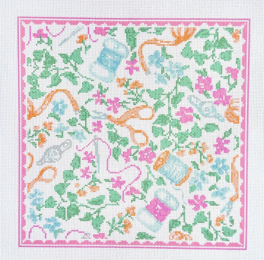 Needlepoint Print Pillow
