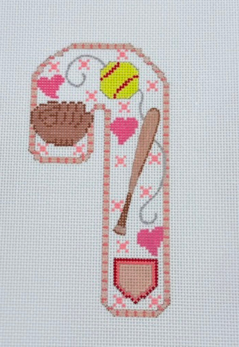 Softball Candy Cane