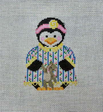 Penguin Girl in Nightie with Rabbit