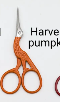 Colorful Stork Embroidery Scissors (Harvest Pumpkin)