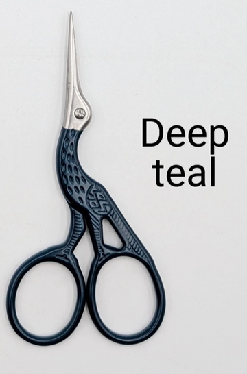 Colorful Stork Embroidery Scissors (Deep Teal)