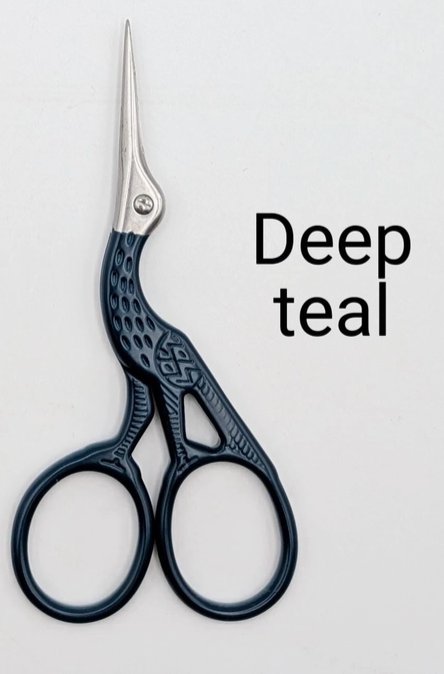 Colorful Stork Embroidery Scissors (Deep Teal)