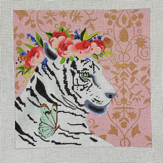 White Tiger with Floral Crown