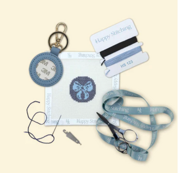 Blue Bow Self Finishing Key Fob