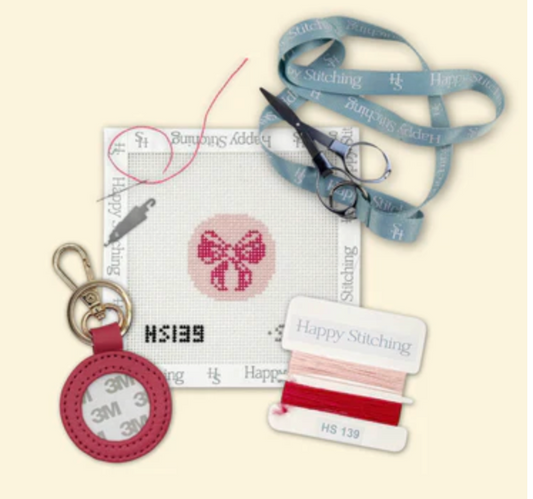 Pink Bow Self Finishing Key Fob