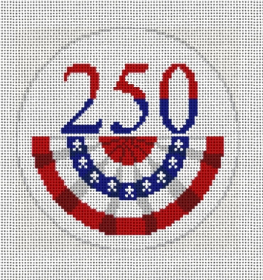 USA 250 Years Bundting Round
