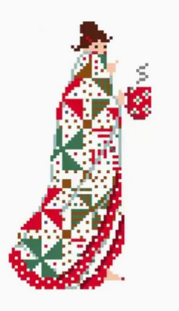 Quilt Christmas Brunette Girl