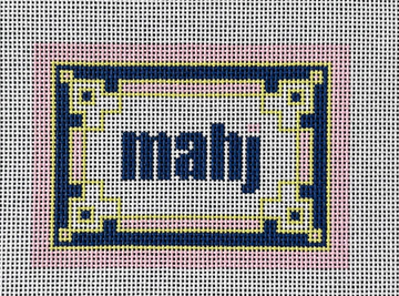Key Corner Pink Navy Citron SF Mahjong Card Sleeve Canvas