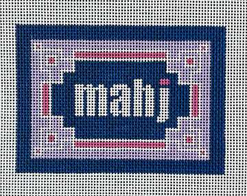 Key Corner Navy Lilac Pink SF Mahjong Card Sleeve Canvas