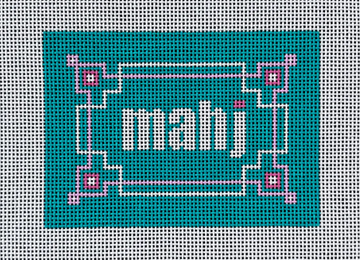 Key Corner Teal Lilac Pink SF Mahjong Card Sleeve Canvas