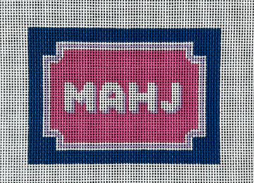 Bracket Frame Navy Pink Lilac SF Mahjong Card Sleeve Canvas