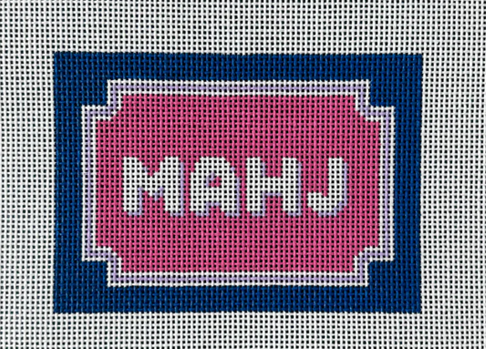 Bracket Frame Navy Pink Lilac SF Mahjong Card Sleeve Canvas